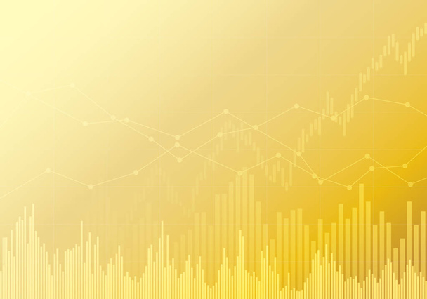 Иллюстрация инвестиций или бизнес-графика на золотом фоне - вектор
 - Вектор,изображение