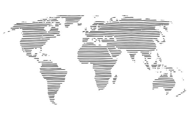 Doodle világ Térkép vázlatot. Planet Earth vázlatot - Vektor, kép