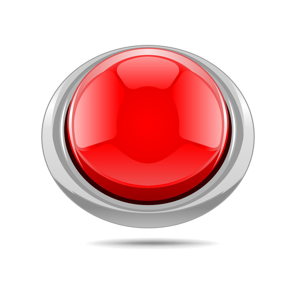 Red vector shiny button - Vettoriali, immagini