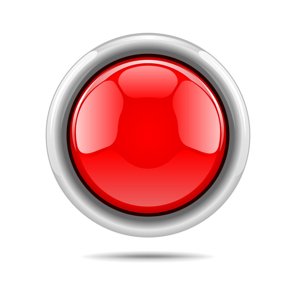 Red vector shiny button - Wektor, obraz
