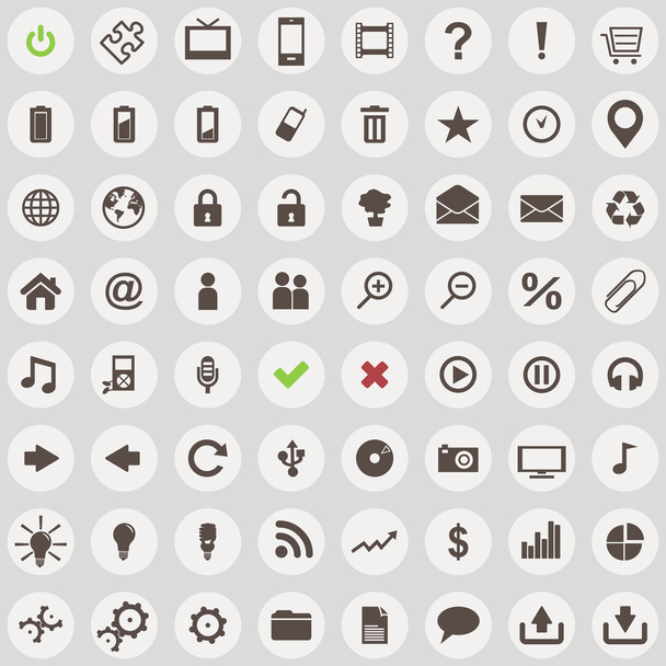 große Anzahl von Web-Icons im Retro-Stil - Vektor, Bild