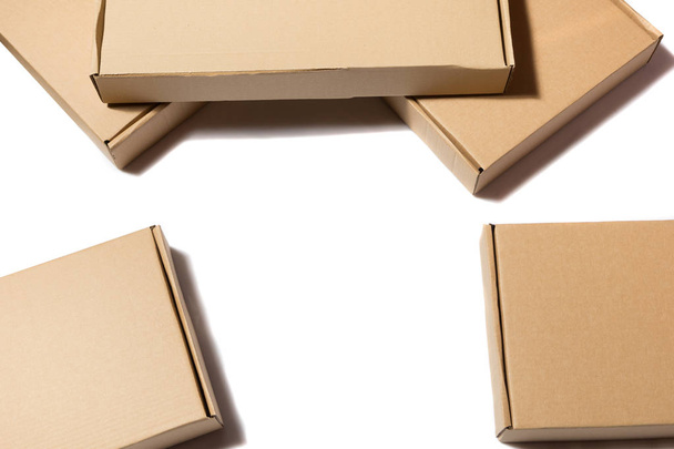 cardboard boxes on white - Foto, imagen