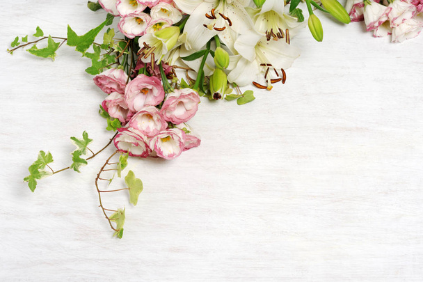 frame of beautiful flowers - Фото, изображение