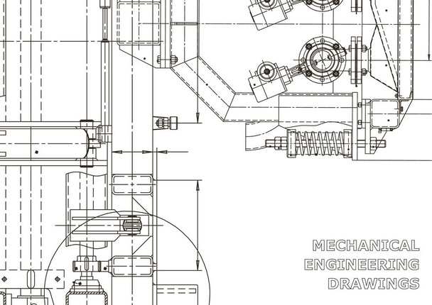 Mechanical instrument making. Technical illustration. Blueprint, cover, banner. Vector drawing - Vector, Image