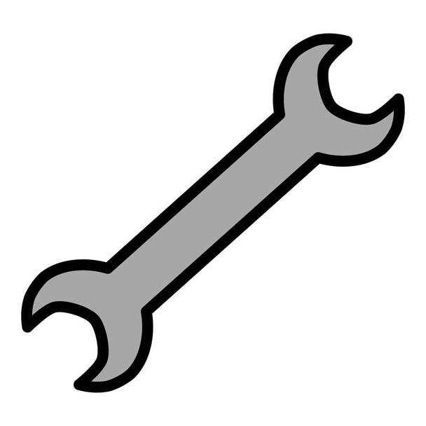 ikona na białym tle narzędzie klucza - Wektor, obraz