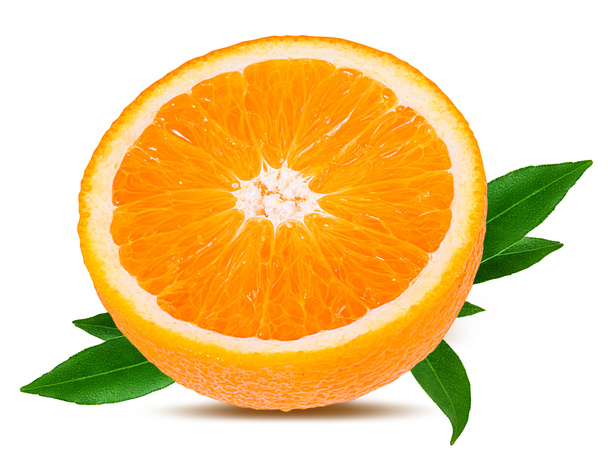 Dojrzała pomarańcza izolowana na białym tle - Zdjęcie, obraz