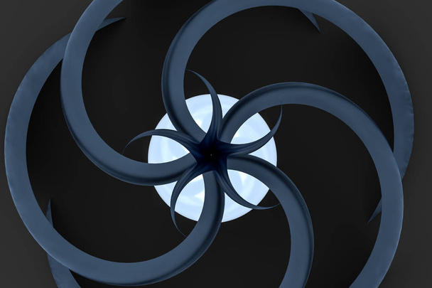 representación 3d, flor decorativa azul, fondo artístico
 - Foto, Imagen