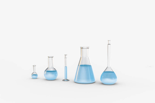 3D-Rendering, Reagenzglas und Becher im Labor - Foto, Bild