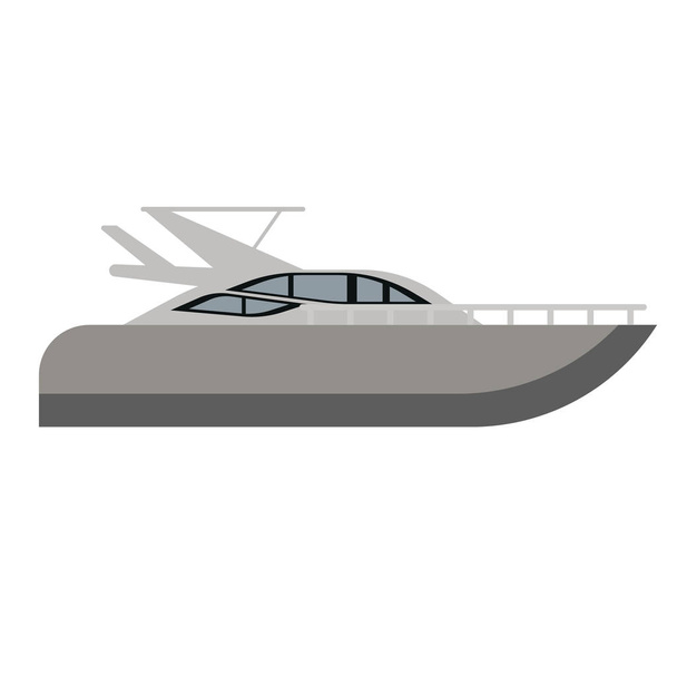 Yacht flat illustration - Vecteur, image