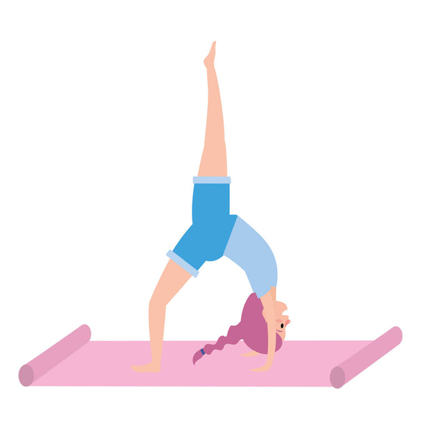 Fitte Frau praktiziert Yoga - Vektor, Bild