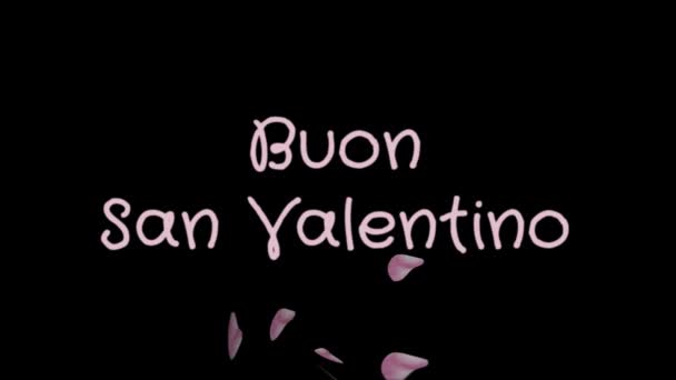 Animation Buon San Valentino, ευτυχισμένη ημέρα του Αγίου Βαλεντίνου στην ιταλική γλώσσα, ευχετήρια κάρτα - Πλάνα, βίντεο