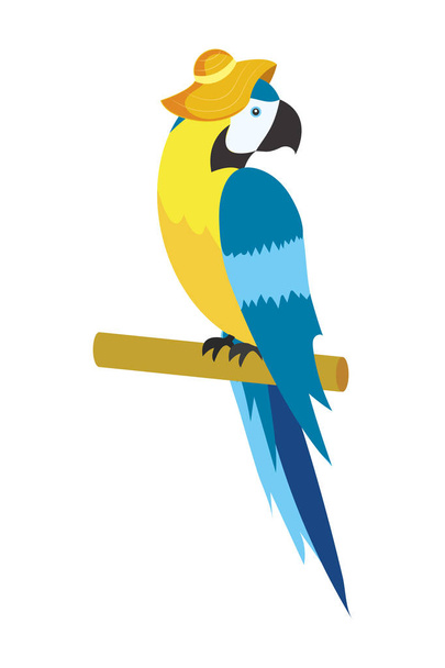 cute tropical parrot cartoon - Vector, Image