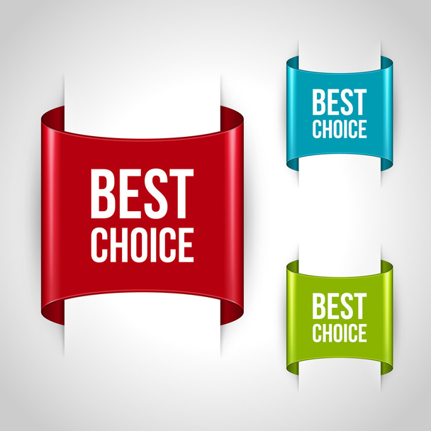 Vector best choice message on bookmark set. Eps 10. - Vetor, Imagem