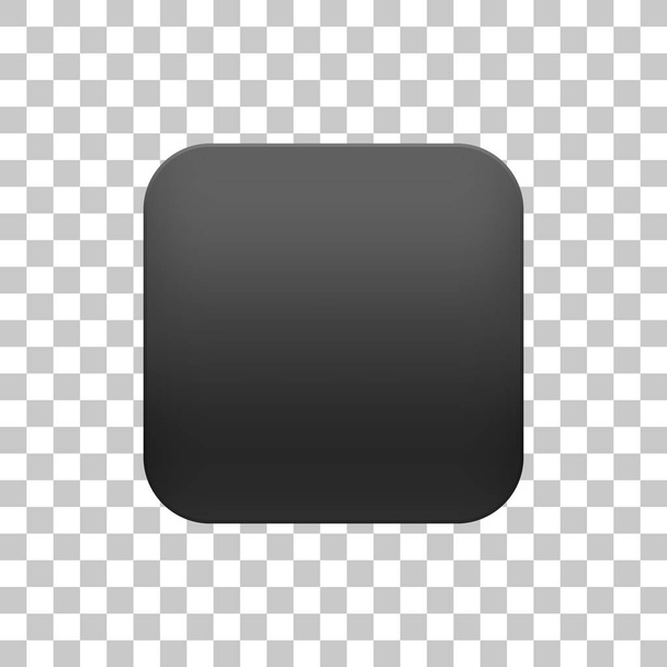 Black Realistic Blank App Icon Button Template - Vektör, Görsel