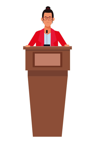 woman in a podium - Vector, Image