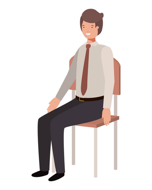 biznesmen siedzący w krzesło avatar charakter - Wektor, obraz