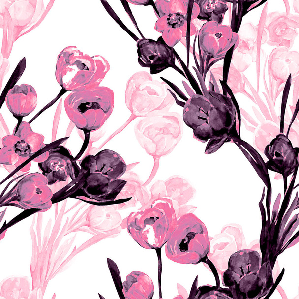 Seamless pattern of spring flowers. - Photo, Image