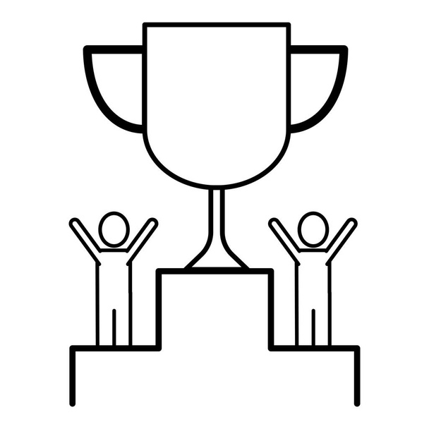 trofeo con uomini di successo
 - Vettoriali, immagini