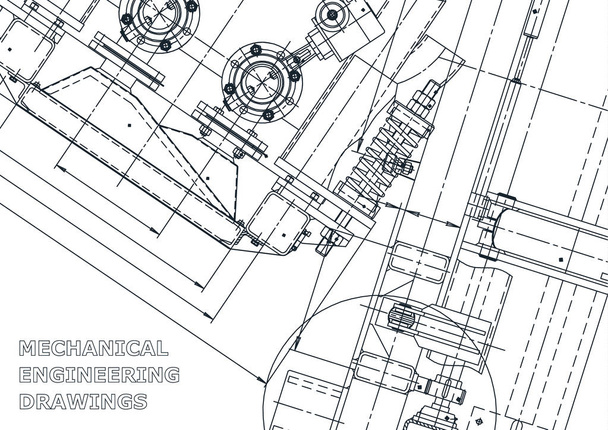 Sketch. Vector engineering illustration. Computer aided design systems. Instrument-making drawings - Vector, Image