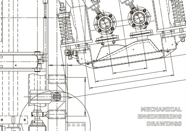 Mechanical instrument making. Technical illustration. Blueprint - Vector, Image