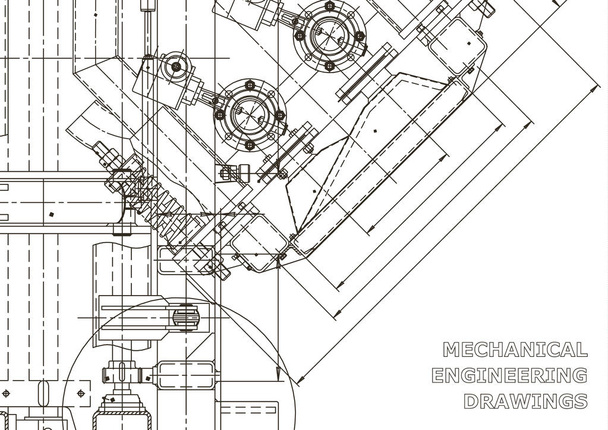 Fabricación de instrumentos mecánicos. Ilustración técnica. Plano, portada, pancarta
 - Vector, Imagen