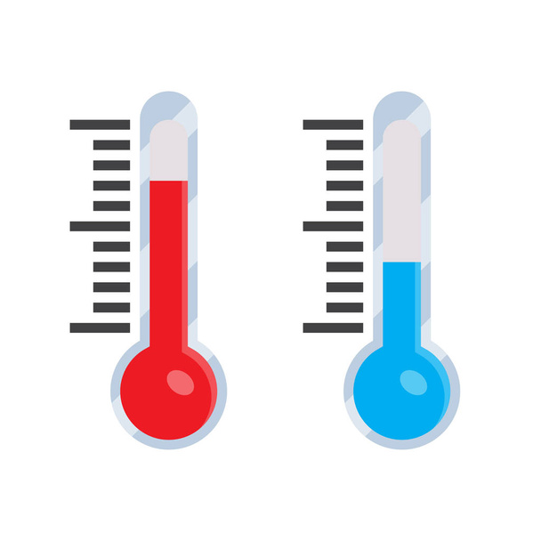 Icono del termómetro en un diseño plano. Ilustración vectorial
 - Vector, imagen