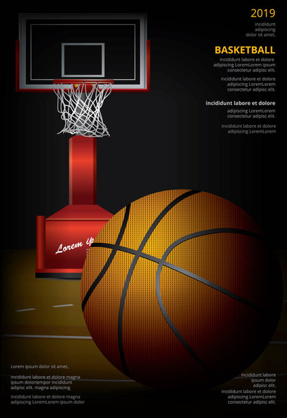 Basketball Poster Advertising Vector Illustration - Vector, Image