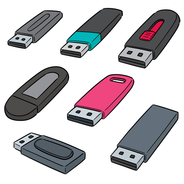Vektor-Set von USB-Stick - Vektor, Bild
