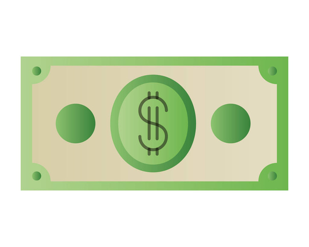 dollar bill isolated icon - ベクター画像