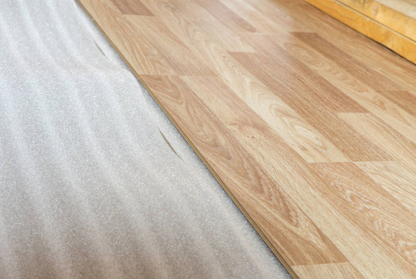 Laminate, the structure of wood, wooden boards and insulating substrate - Photo, Image