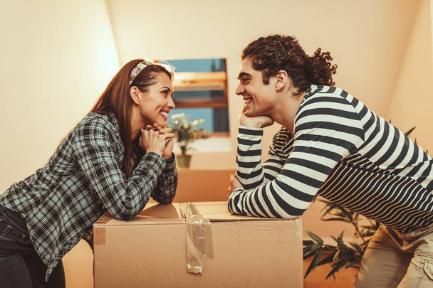 Young couple moving into new house - Photo, Image