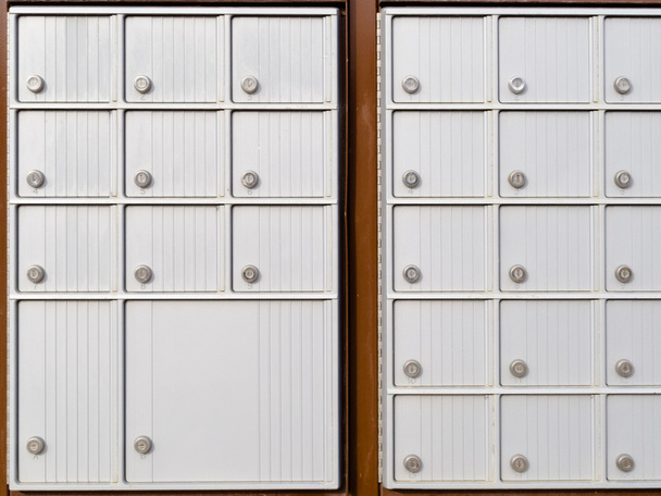 Locker rows of rural Canada Post metal mail box - Photo, Image