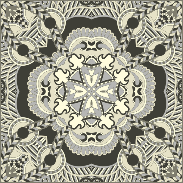 Traditional ornamental floral paisley bandanna. - Vector, Image