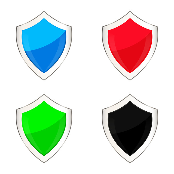 Colored shields - Vektor, Bild