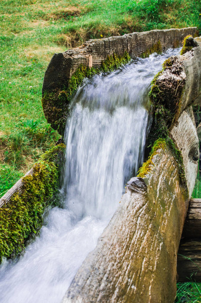 fresh and clean spring water flows downstream - Photo, Image