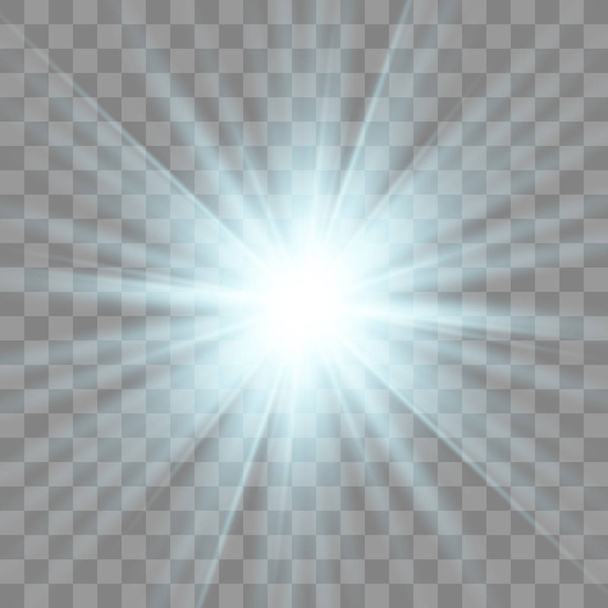 Star blue explodes on transparent background. - Vector, Image