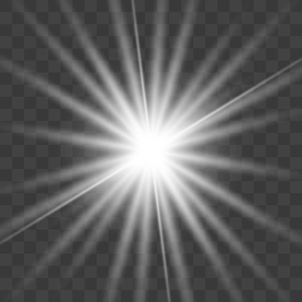 White glowing light burst explosion. - Vector, Image