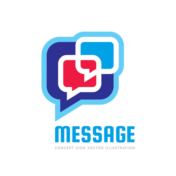 Message - concept business logo template vector illustration. Talking chat abstract sign. Dialogue speech bubbles symbol. Discussion icon. Communication consulting insignia. Graphic design element.  - Vector, Image