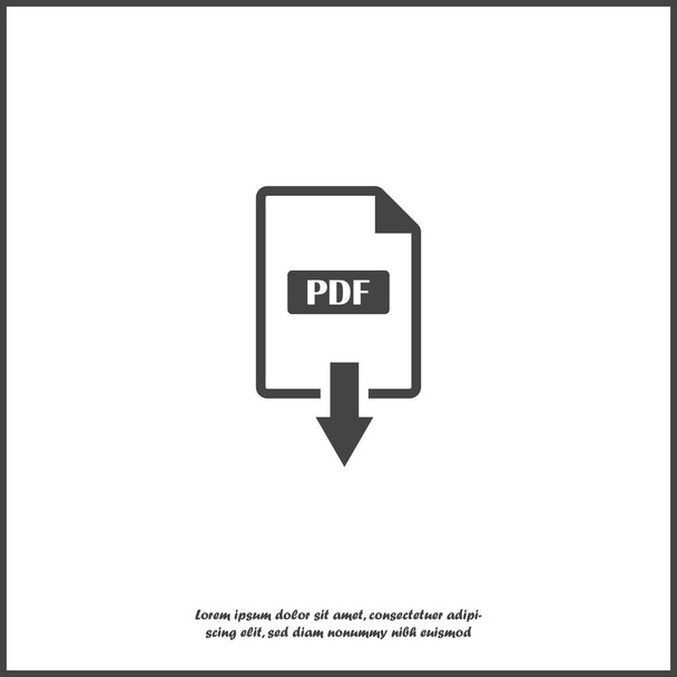 Icono PDF. Descargas documento pdf. Icono de color vectorial en blanco i
 - Vector, Imagen