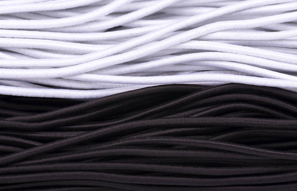 Elastic band for sewing clothes. Sewing rubber band. Elastic for clothing texture background. - Photo, Image
