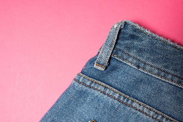 Blue denim jeans texture. Jeans background Texture of blue jean - 写真・画像