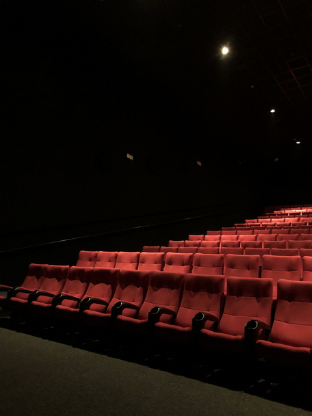Red color  Cinema seats with no people. - Valokuva, kuva
