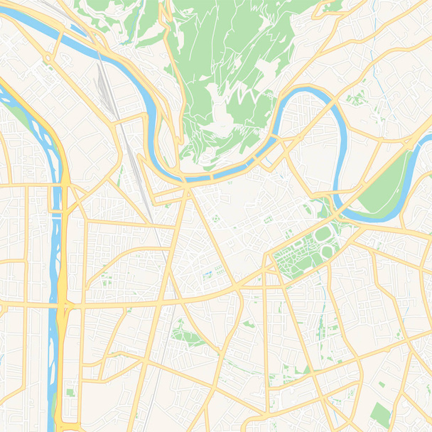 グルノーブル, フランス印刷可能な地図 - ベクター画像