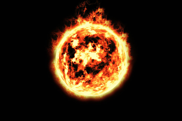 3D rendering, Fireball, vlammend vuur - Foto, afbeelding