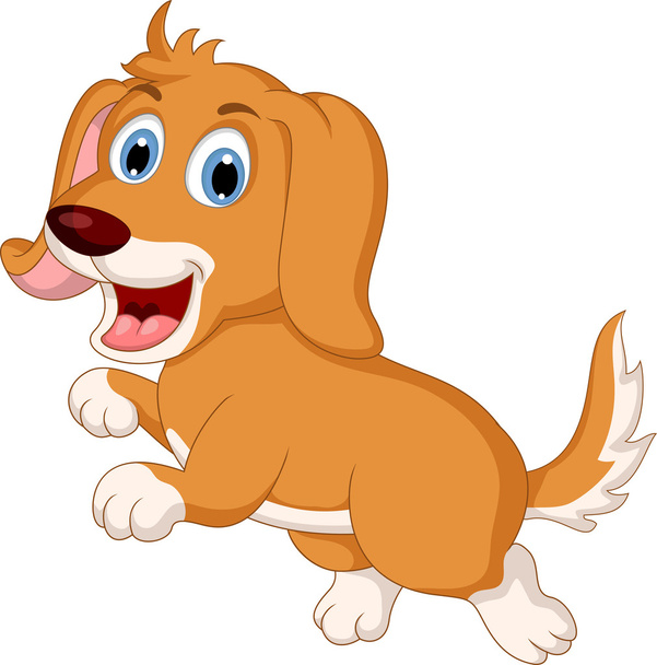 χαριτωμένο μικρό σκυλί έκφραση κινουμένων σχεδίων - Διάνυσμα, εικόνα