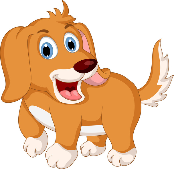 Bonito pequeno cão desenho animado expressão
 - Vetor, Imagem