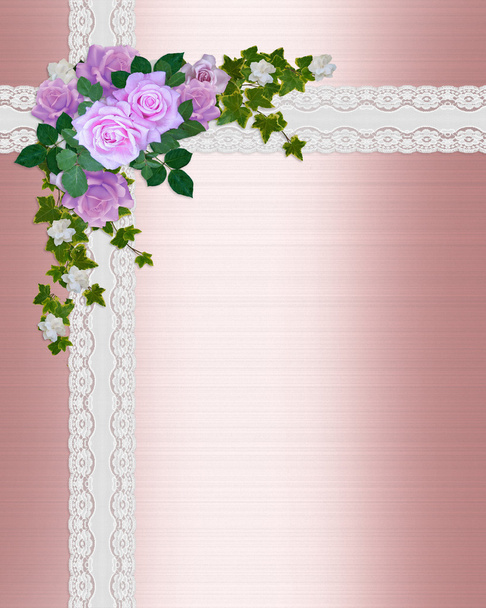 Satin and lace Pink roses - Fotografie, Obrázek