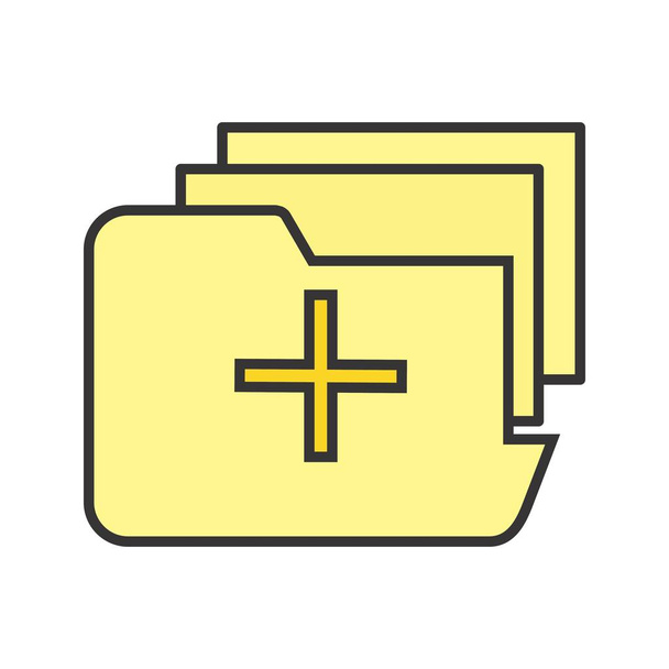 Medical Folder Line Filled Icon - Vector, Image