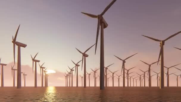 Power generation by wind turbines - Materiał filmowy, wideo