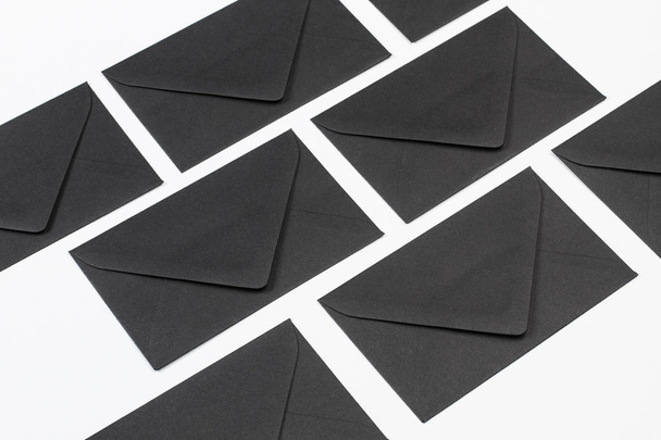 Black envelopes in a close up view - Fotografie, Obrázek